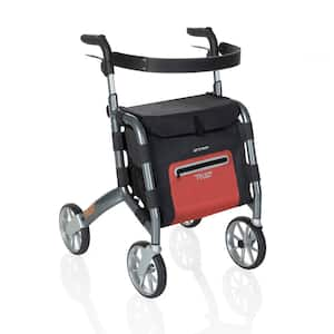 Trust Care Let's Shop 4-Wheel Folding Rollator with Storage Bag and Seat in Gray