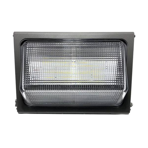 Mydepot 120-Watt Equivalent Integrated LED Black Dusk to Dawn Die-Cast Aluminum Housing Wall Pack Light, 5000K (1-Pack)