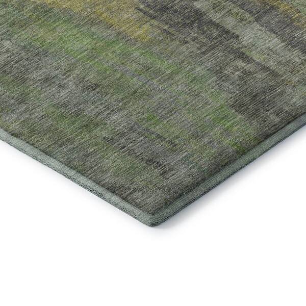 Mayfield Premium Machine Washable Abstract AMF1648 Green 2 ft. x 3 ft. Area Rug