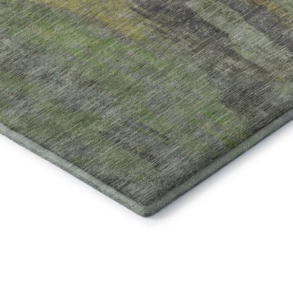 Mayfield Premium Machine Washable Abstract AMF1648 Green 5 ft. x 7 ft. 6 in. Area Rug
