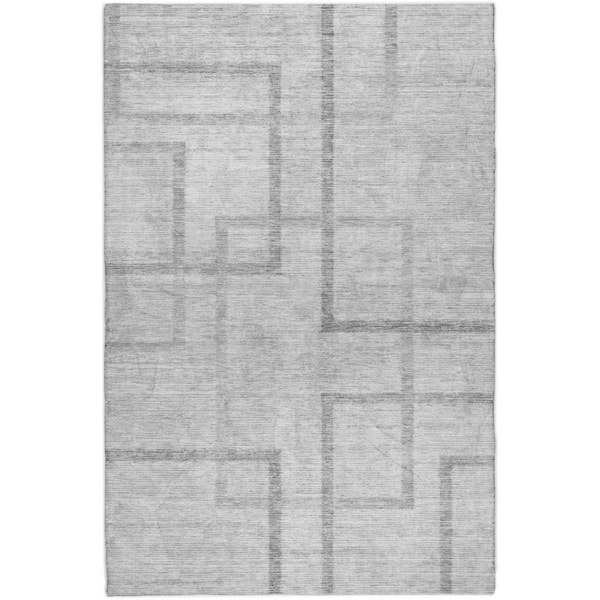 Dream Shag Premium Machine Washable Abstract ADS827 Gray 10 ft. x 14 ft. Area Rug