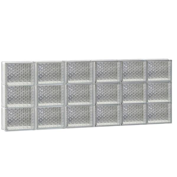Clearly Secure 46.5 in. x 17.25 in. x 3.125 in. Frameless Diamond Pattern Non-Vented Glass Block Window