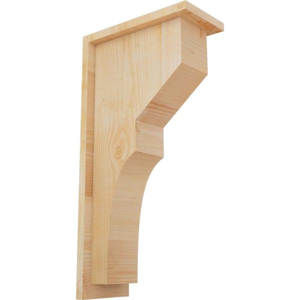 Ekena Millwork 6 in. x 12 in. x 24 in. Douglas Fir Monterey Rough Sawn Corbel with Backplate