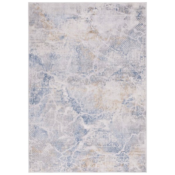Palma 8 ft. x 10 ft. Beige/Light Blue Distressed Ikat Area Rug