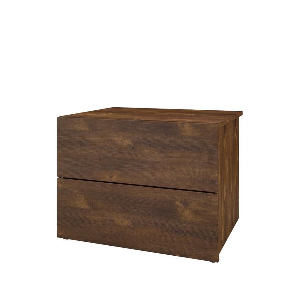 Truffle Rustic-Chic 2-Drawer Nightstand in Warp-Free Engineered Wood