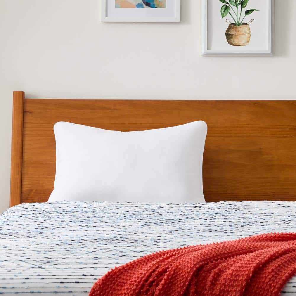 Linenspa Essentials Medium Polyfiber Queen Bed Pillow Lsesqq01mdgm The Home Depot