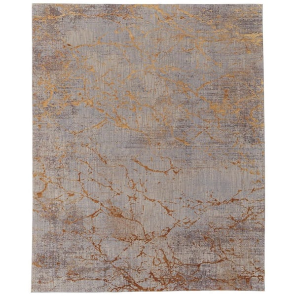 7 ft. x 10 ft. Brown, Gold, Gray Abstract Area Rug