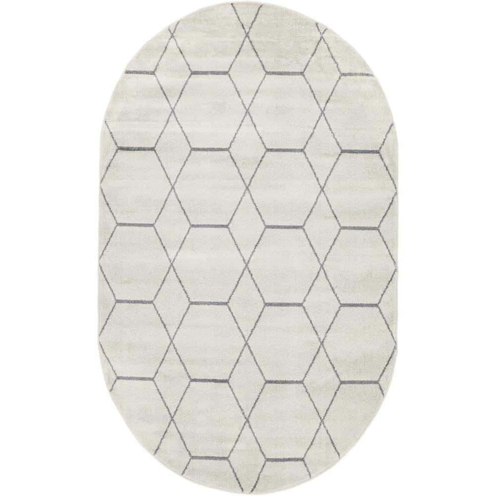 Trellis Frieze Geometric Ivory 3 ft. x 5 ft. Area Rug price history on PriceWatchPro