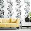 RoomMates Watercolor Floral Stripe Black and White Peel and Stick Wallpaper  (Covers 28.29 sq. ft.) RMK11514RL - The Home Depot