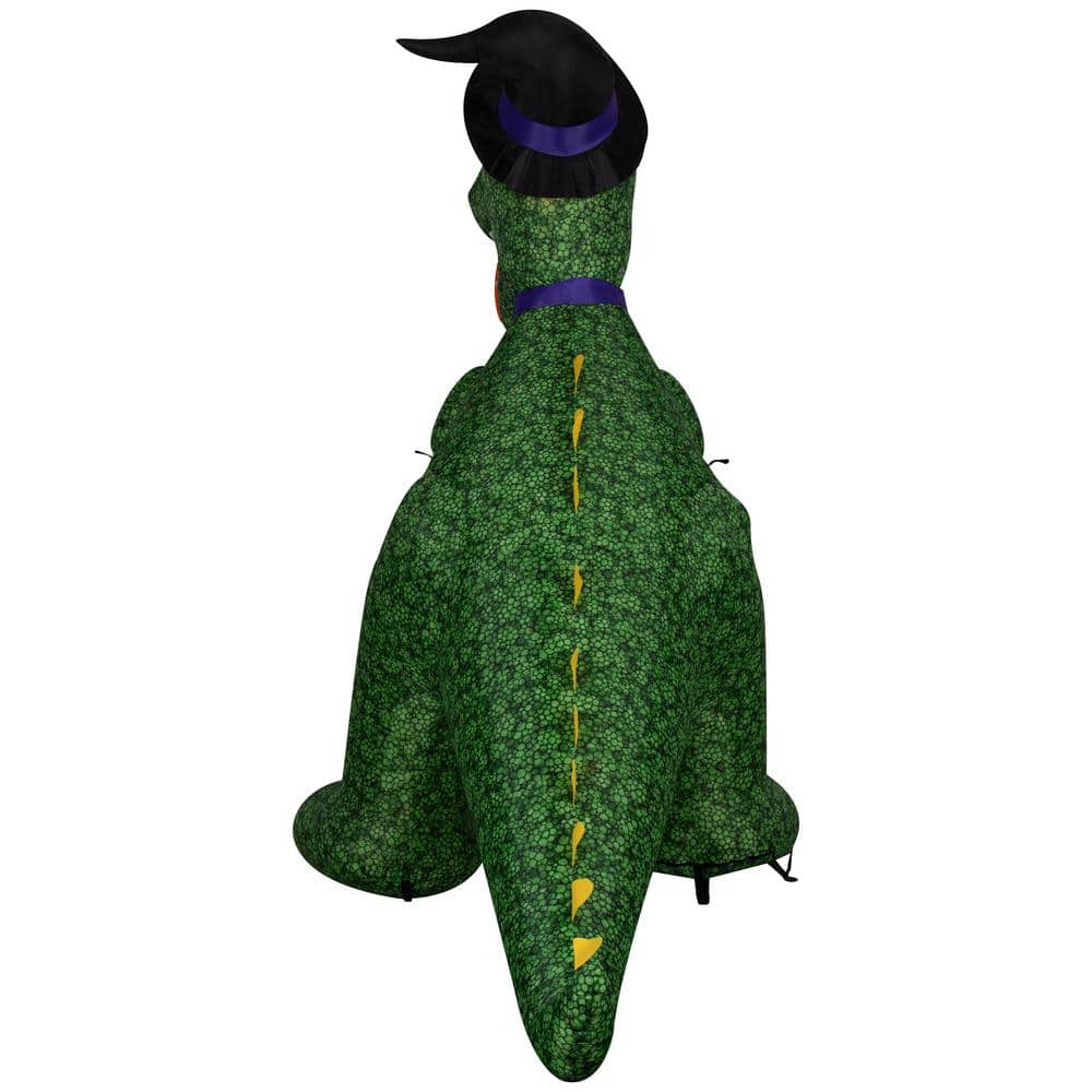 7.5 ft Green Animated T-Rex Inflatable with Jack O' Lantern