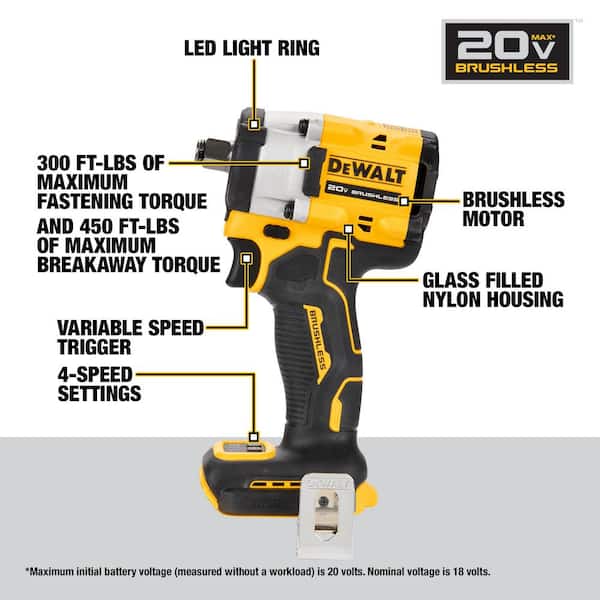 ATOMIC 20V MAX Lithium-Ion Cordless Brushless 1/2 in. Impact Wrench with 20V/60V MAX flexvolt 9 Ah Battery and Charger