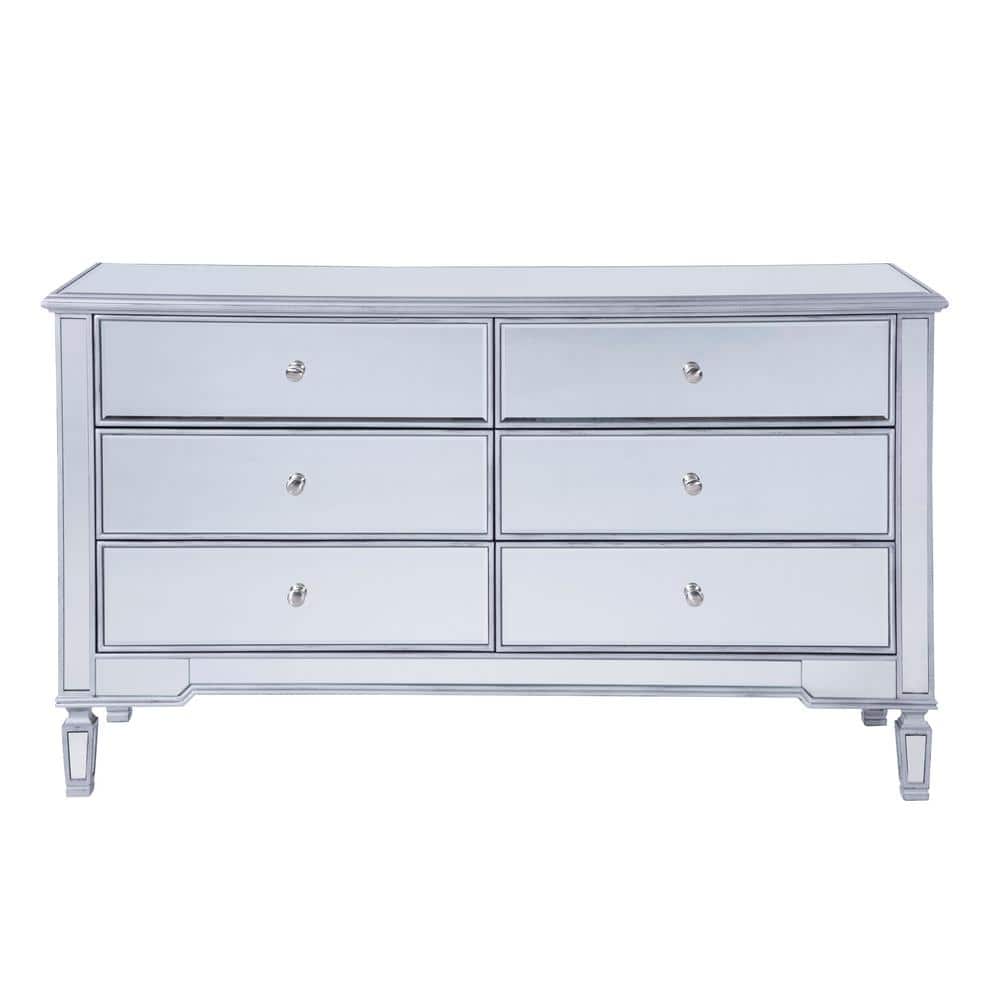 34 in. H x 60 in. W x 20 in. D Timeless Home 6-Drawer in Hand Rubbed Antiqu