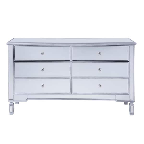 34 in. H x 60 in. W x 20 in. D Timeless Home 6-Drawer in Hand Rubbed ...