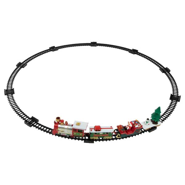 31-Piece Battery Operated Lighted and Animated Tree Christmas Train Set with Sound 5.5 in.