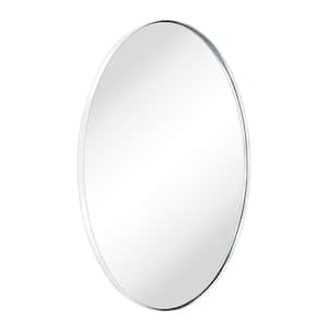 Javell 20 in. W x 30 in. H Small Oval Stainless Steel Framed Wall Mounted Bathroom Vanity Mirror in Chrome