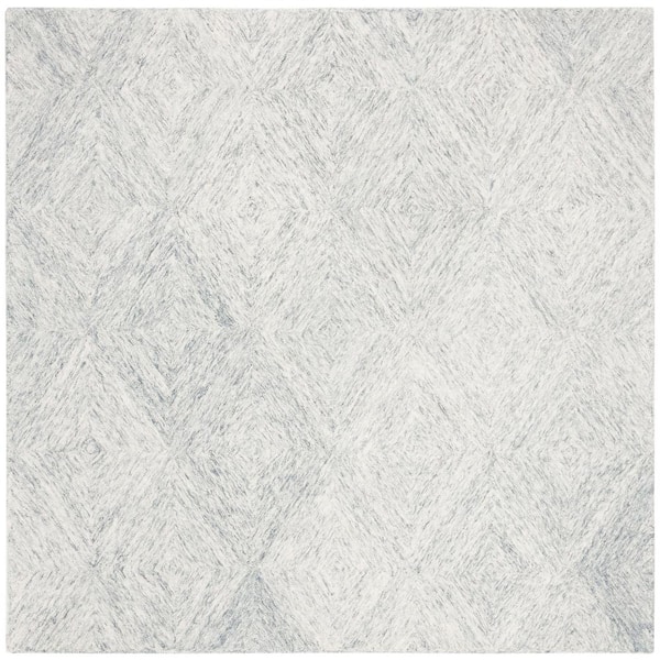 SAFAVIEH Abstract Silver 6 ft. x 6 ft. Square Geometric Area Rug