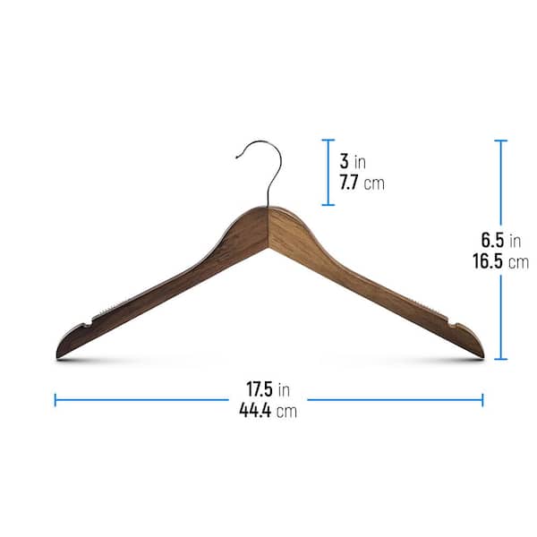 20 Luxury 16.5 Ultra Thin Space Saving Black Wooden Hangers, 360 Degree Swivel Hook, Best for Suit, Coat Hangers Shirts, Blouses, Pant, Dress