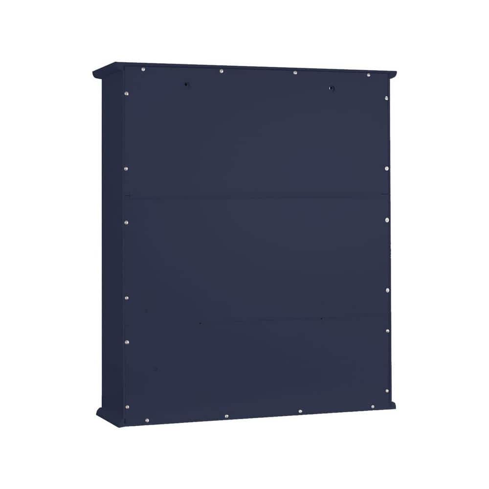 22 in. W x 5.1 in. D Blue Decorative Wall Shelf, Bathroom Wall Cabinet