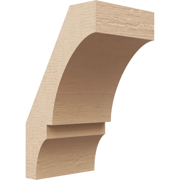 Ekena Millwork 5 in. x 10 in. x 6 in. Balboa Rough Cedar Woodgrain Timberthane Polyurethane Knee Brace, Primed