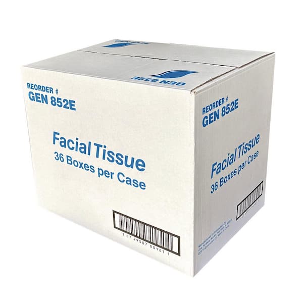 GEN Facial Tissue Cube Box, 2-Ply, White, 85-Sheets/Box, 36 GEN Facial Tissue Cube Box, 2-Ply, White, 85-Sheets/Box, 36