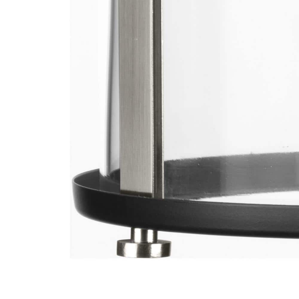 Squire Matte Black and Clear Glass 3-Light Hanging Lantern