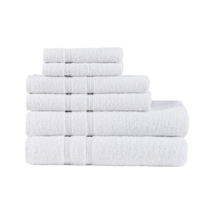 Aegean 6-Piece White 100% Turkish Cotton Bath Towel Set