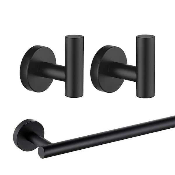 ruiling 3 -Piece Bath Hardware Set with Mounting Hardware in Stainless Steel Matte Black