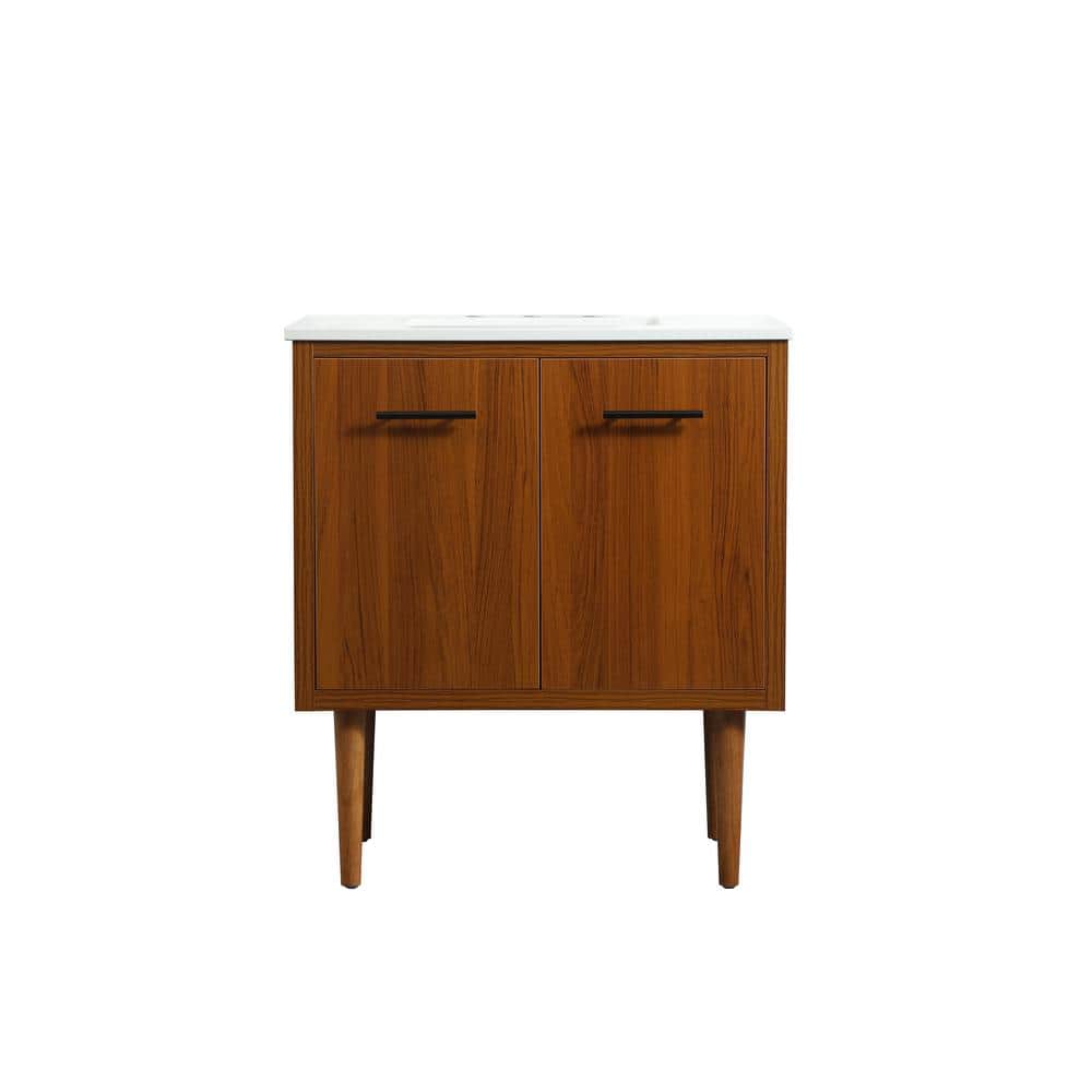 Simply Living 30 in. W x 19 in. D x 33.5 in. H Bath Vanity in Teak with Ivo