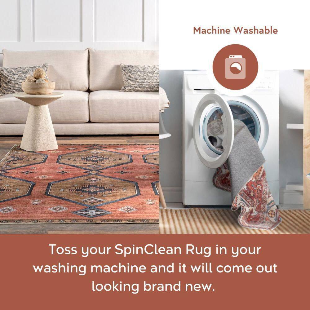 Jordan Gray and Ivory Synthetic Medallion Washable 3' x 5' Rug