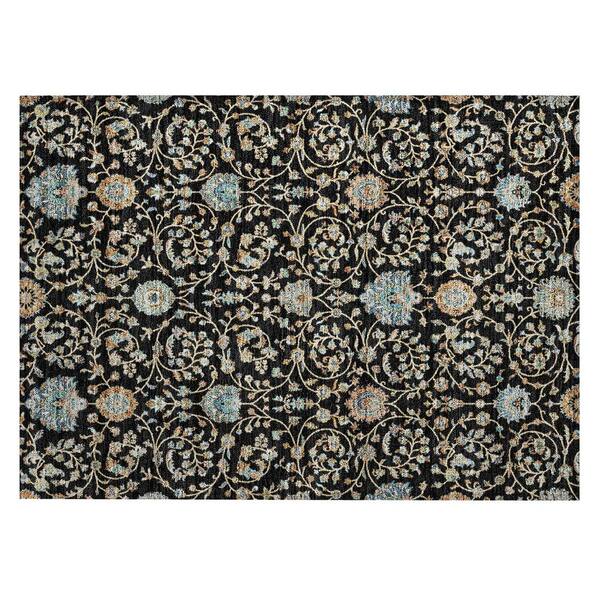 Chantille Machine Washable Indoor/Outdoor Abstract ACN2758 Black 2 ft. x 3 ft. Accent Rug