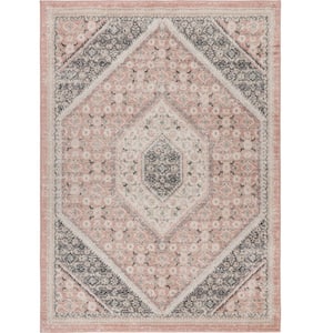 Wyatt Traditional Soft Pink/Gray 7 ft. 9 in. x 9 ft. 5 in. Persian Polypropylene Indoor Area Rug