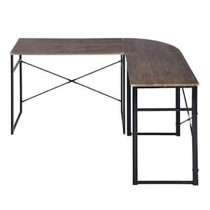 StyleWell 43 in. Rectangular Black Metal Folding Writing Desk with Grey  Wood Top TB20110 - The Home Depot