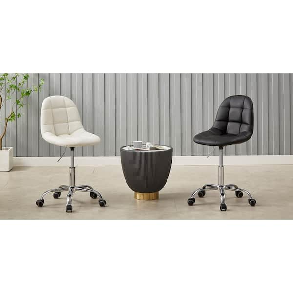 VECELO Modern Armless Home Office Stool, Height Adjustable Office