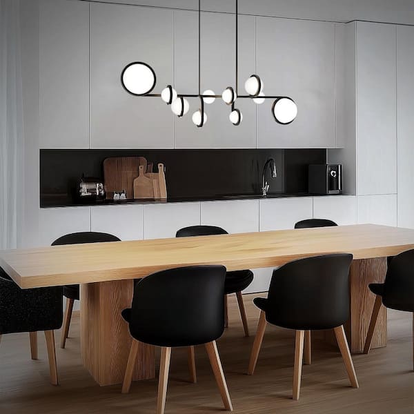 Satellite 10-Light Integrated LED Black Chandelier Selectable 4CCT 2700K-3000K-3500K-4000K