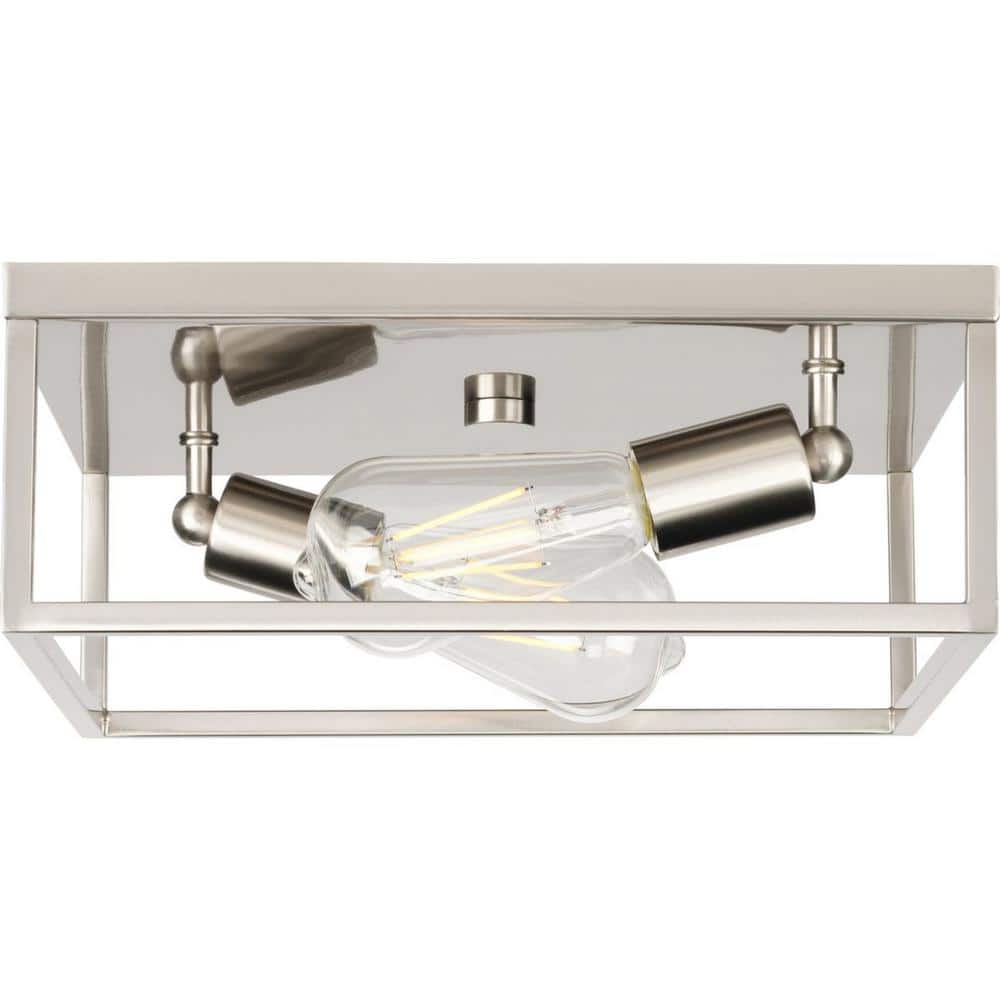 Elegant Square Brushed Nickel 12" Modern Flush Mount Ceiling Light