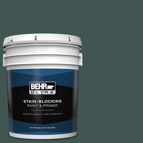 BEHR ULTRA 5 gal. Home Decorators Collection #HDC-CL-21A Dark Everglade Satin Enamel Exterior Paint & Primer