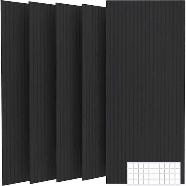 0. 4in T x 2ft W x 4ft L Black Polyester Fiber Sound Absorbing Panel 5-Pack Foam