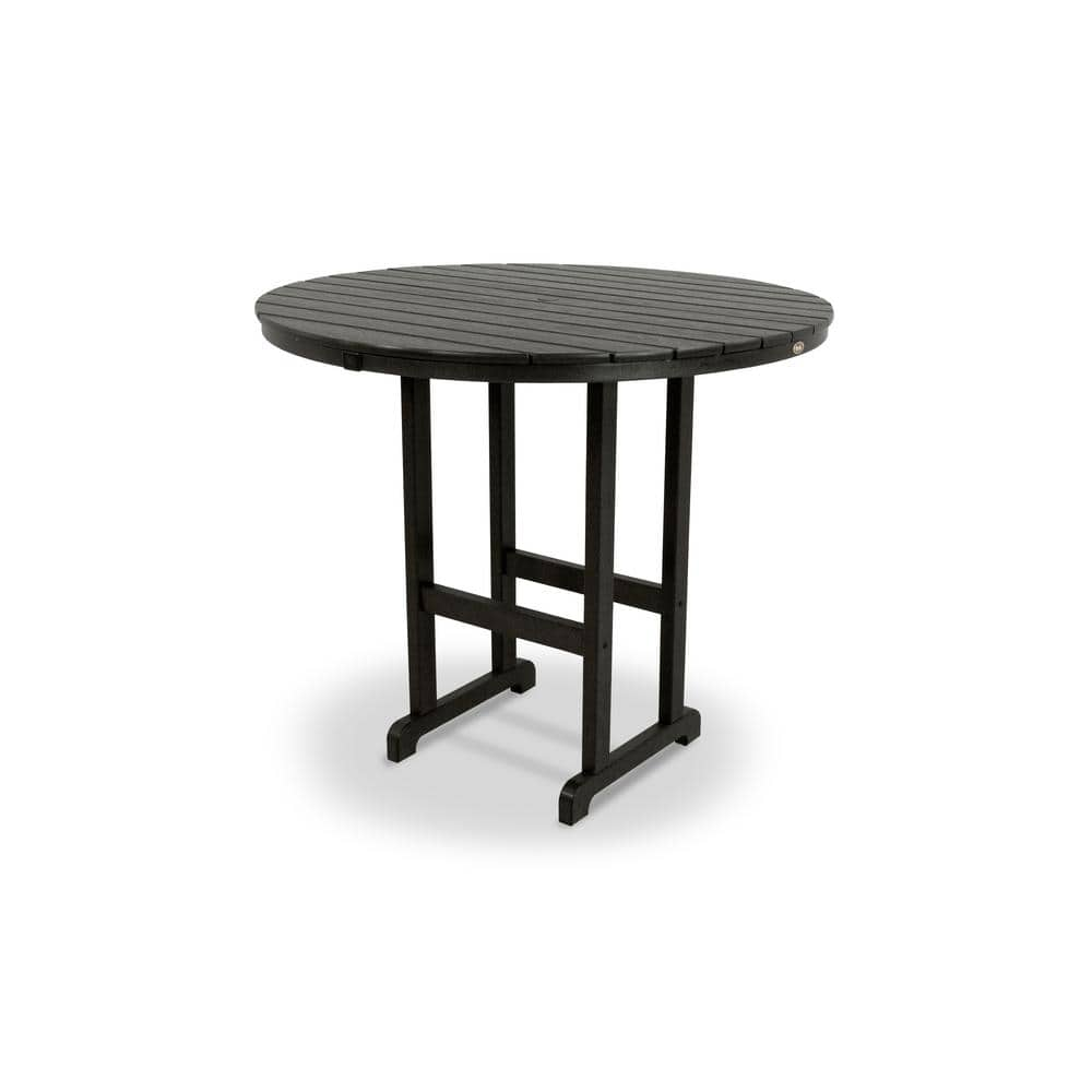 Monterey Bay Charcoal Black 48 in. Round Patio Bar Table -  Trex Outdoor Furniture, TXRBT248CB