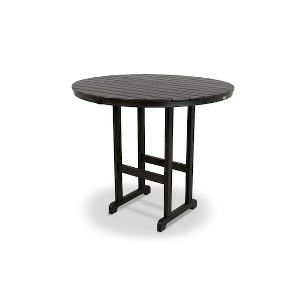 Trex Outdoor Furniture Monterey Bay Charcoal Black 48 in. Round Patio Bar Table
