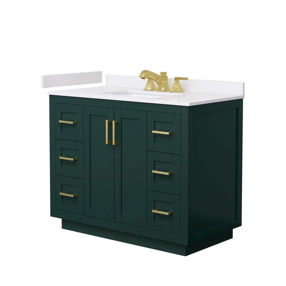 Miranda 42 in. Single Freestanding Green Bath Vanity with White Cultured Marble Top Assembled price history on PriceWatchPro