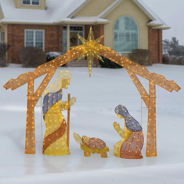 national tree nativity scene lights