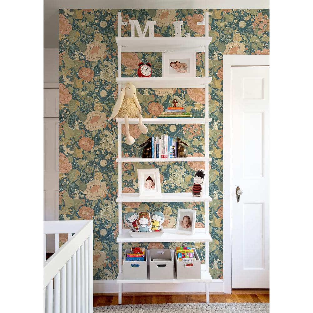Annika Ocean Blue Floral & Fauna Non-Pasted Wallpaper
