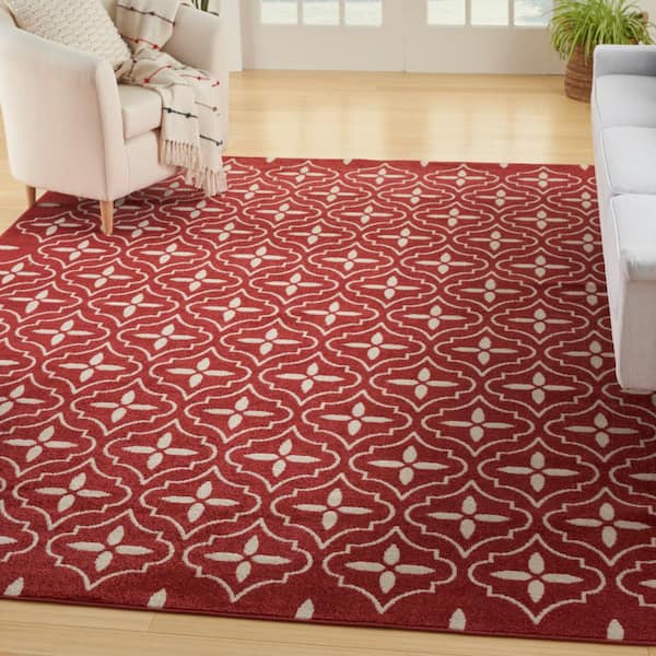 Essentials Brick Ivory 5 ft. x 7 ft. Moroccan Contemporary Area Rug