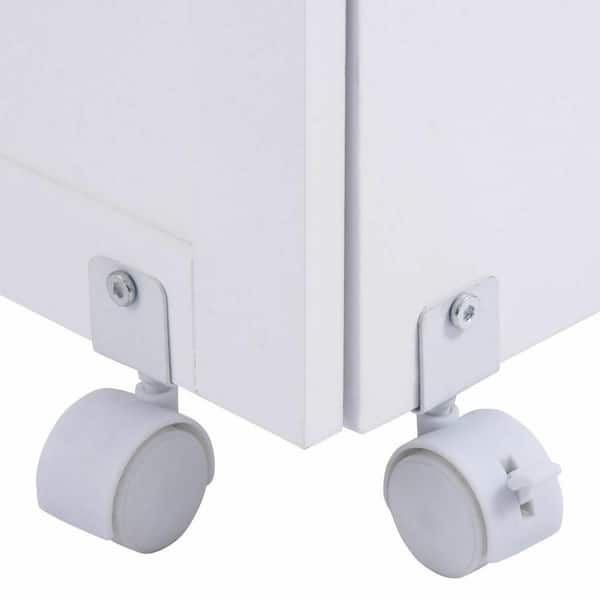 White Folding Swing Craft Table Storage Cabinet 