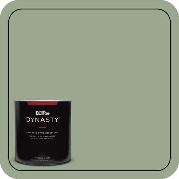 BEHR DYNASTY 1 qt. #PPU11-05 Pesto Green One-Coat Hide Matte Interior Stain-Blocking Paint and Primer