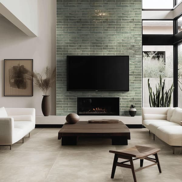 Emerald Green MSI Camden Emerald Glossy Green Ceramic Subway Tile 2 in. x 10 in