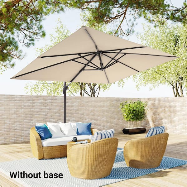 11.5 ft. x 9 ft. Aluminum Pole Outdoor Cantilever Umbrella Patio Offset Umbrella in Sand