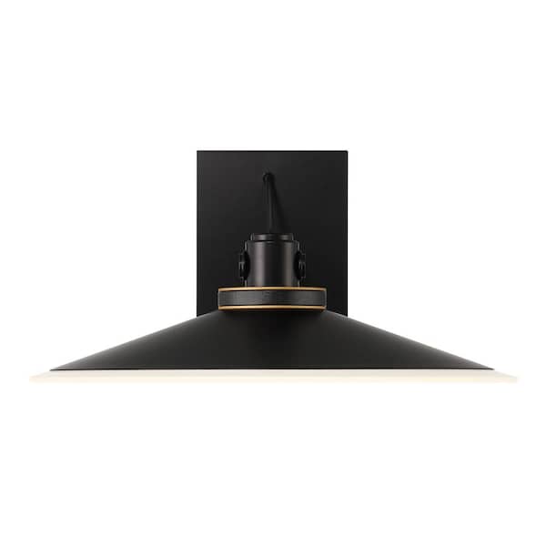 Eurofase Deckard 8.5 in. 1-Light Gold/Black LED Wall Sconce with Frosted Glass Shade
