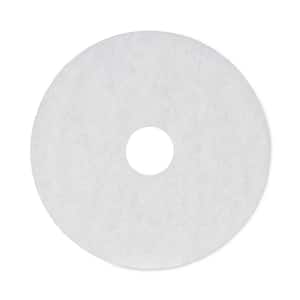 Polishing Floor Pads, 16 in. Dia, White, (5-Carton)