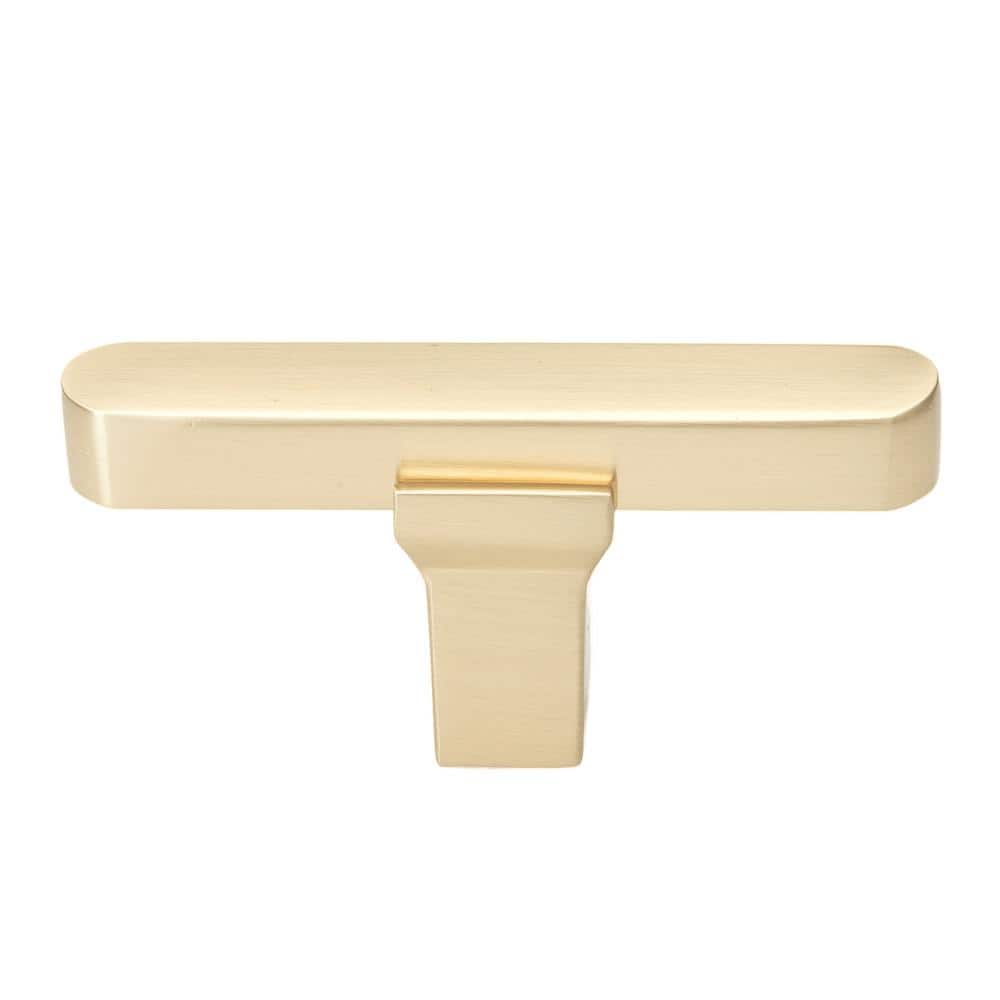 GLIDERITE 2-1/4 in. Champagne Gold Finish Solid Flat T-Bar Cabinet Knob ...